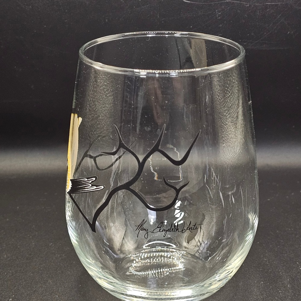 Mary Elizabeth Arts Birds Stemless Wine Glasses Tumblers Set of 4 Made USA 4.5" - Picture 3 of 9